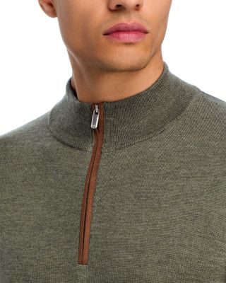 Autumn Crest Suede Trim Quarter Zip Sweater