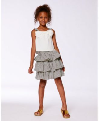 Girls' Bow Top and Ruffled Skirt Set - Little Kid