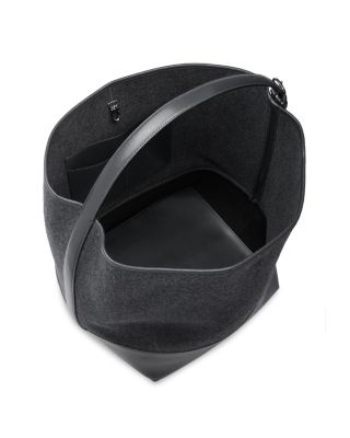 Doubl&eacute; Belted Wool and Leather Trim Tote