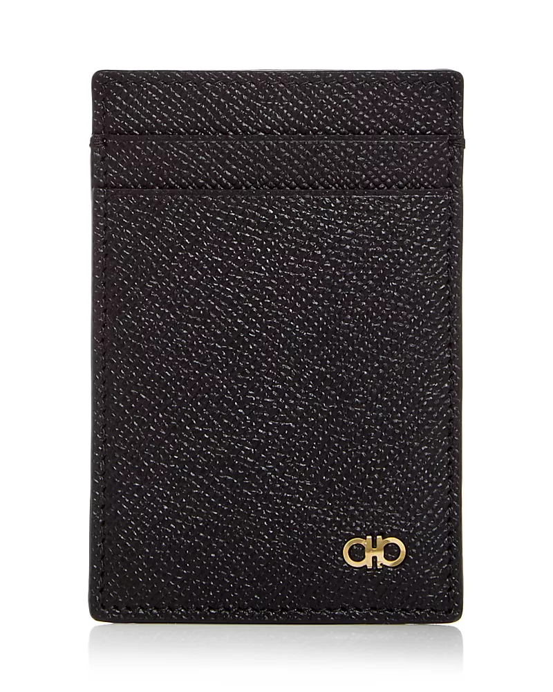 Ferragamo Micro Gancio Leather Money Clip & Card Case