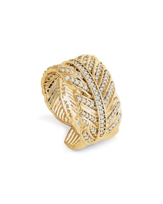 Feather Pav&eacute; Ring