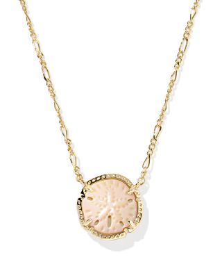 Sand Dollar Natural Mother of Pearl Short Pendant Necklace, 17.4"-20.4"