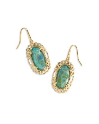 Dani Deep Aqua Illusion Figaro Frame Drop Earrings
