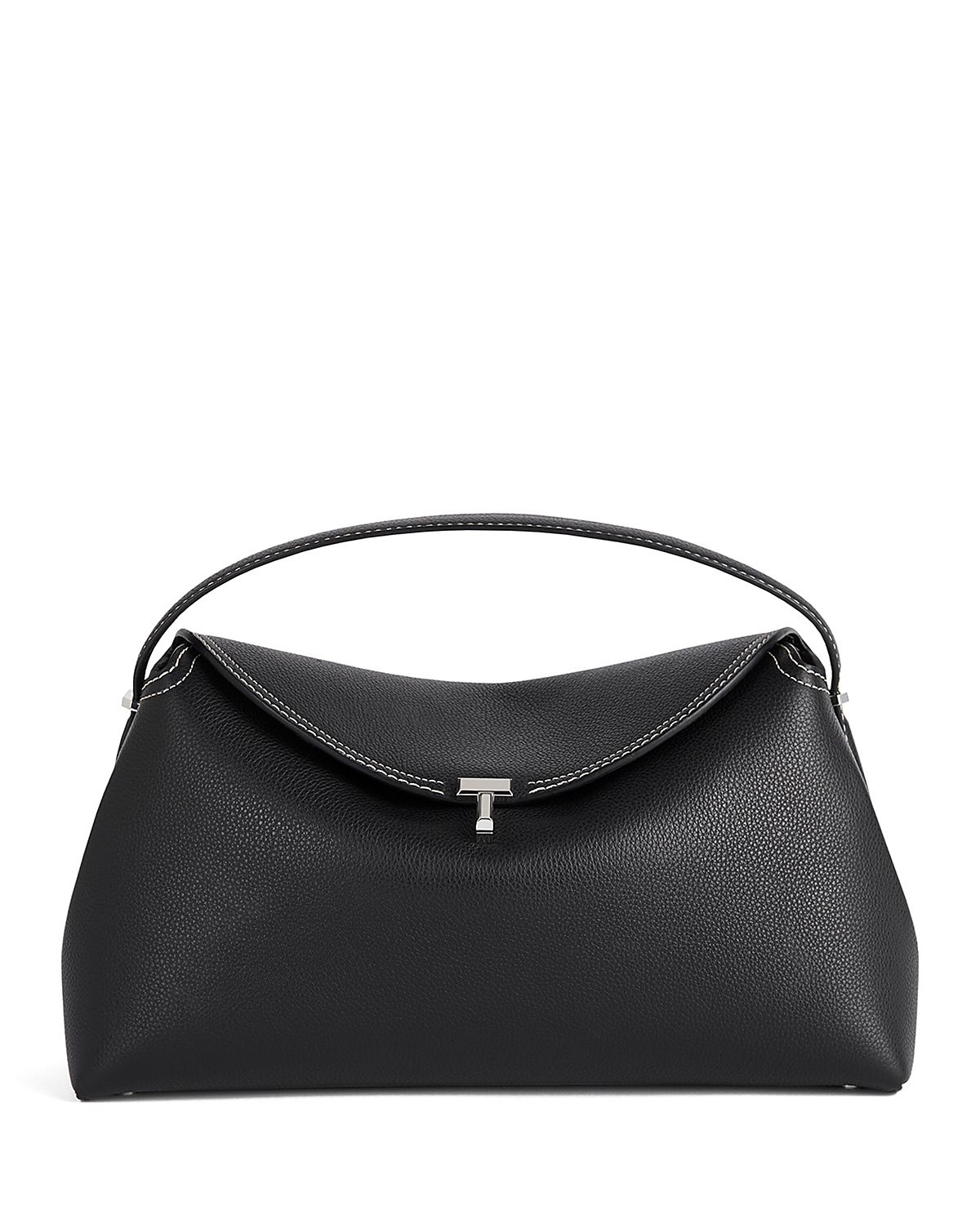 Toteme T-Lock Grained-Leather Convertible Top Handle Bag