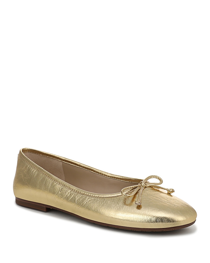Sam Edelman Alie Ballet Flat Amber Gold Leather In Gold