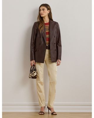 Double Breasted Lambskin Blazer