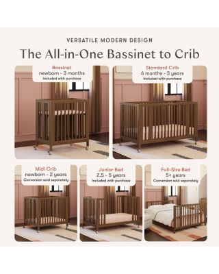 Rolli 9 in 1 Convertible All Stages&reg; Crib with Bassinet & Toddler Bed Conversion Kits