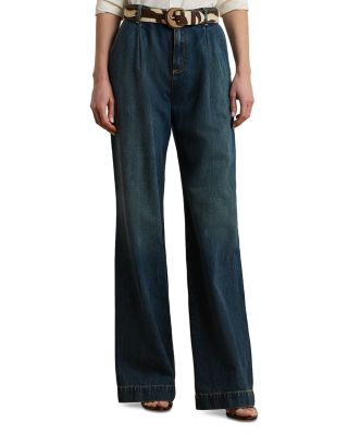 High Rise Pleated Wide Leg Jean