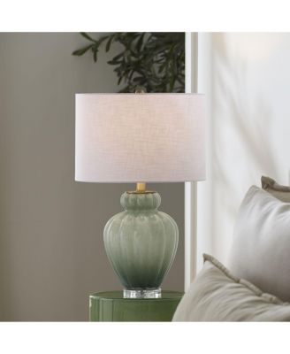Agnes Blown Glass Table Lamp with Linen Shade