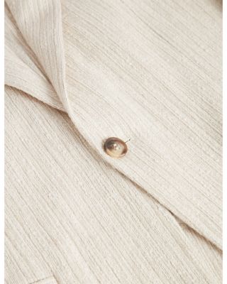 Rusticj Regular Fit Textured Boucl&eacute; Cotton Blend Blazer