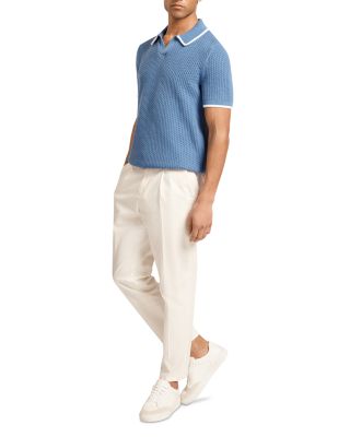 Sachair Textured Knit Open Neck Polo