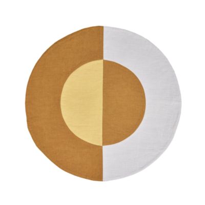 Bauhaus Embroidered Linen Round Placemats, Set of 4