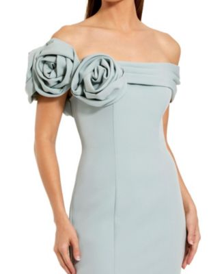 Off The Shoulder Crepe Mermaid Gown