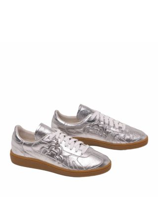 Women&#39;s Metallic Leather Sneakers
