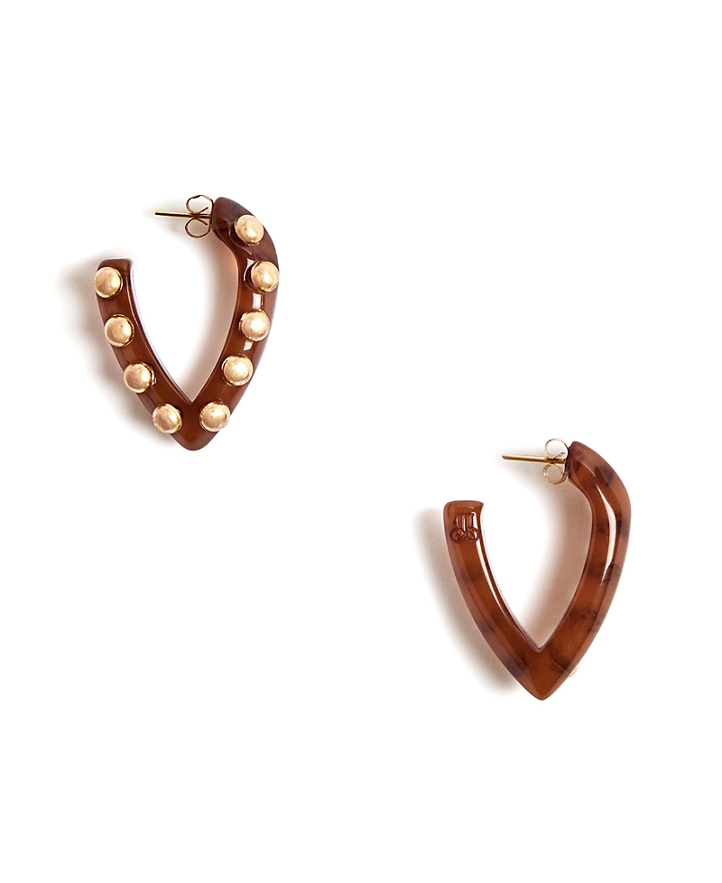 La Doublej Dew Earrings Mini Solid Tobacco In Brown