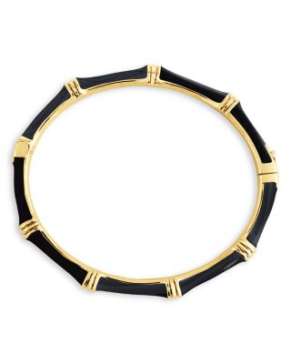 Enamel Bamboo Shaped Hinge Bangle Bracelet