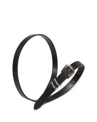 Women&#39;s Square Buckle Mini Leather Belt