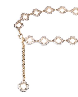 Women's Two-Tone Clover Chain Belt