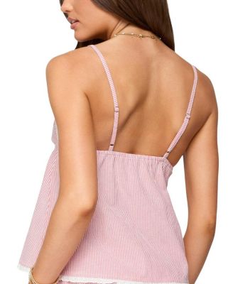 Danna Pinstripe Babydoll Tank Top