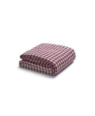 Piglet in Bed - Gingham Linen Duvet Cover, Queen