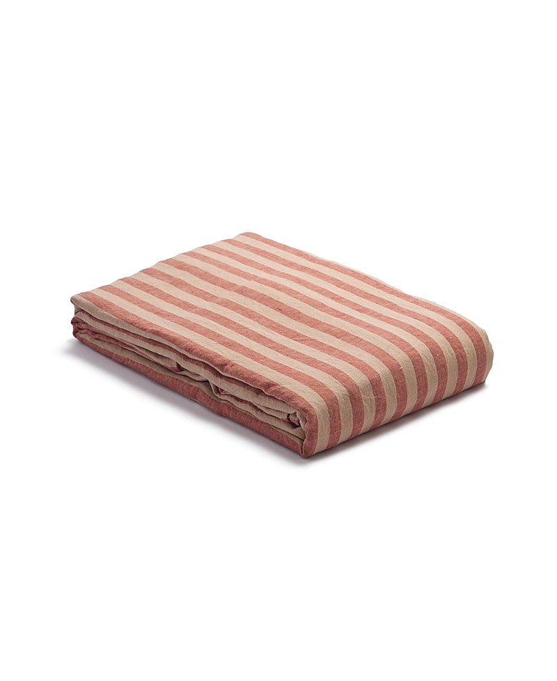 Piglet In Bed Pembroke Stripe Linen Duvet Cover, King In Orange