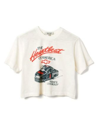 Junk Food Clothing - Women's Chevy Hearbeat of America Mock Neck Crop Tee