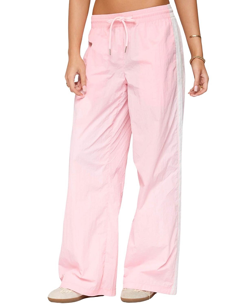 Edikted Annabella Nylon Track Pants In Pink
