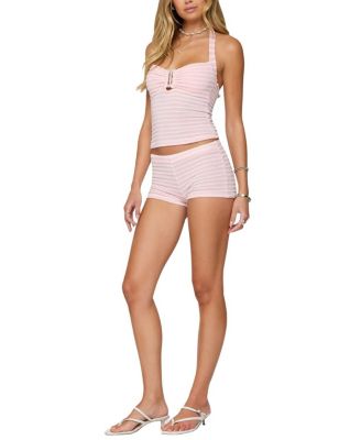 Lovina Textured Striped Micro Shorts