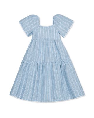Hope & Henry Girls' Flounce Sleeve Tiered Linen Dress - Little Kid, Big Kid  | Bloomingdale's Kids