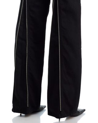Zipper Back Carpenter Jeans in Rinsed Black