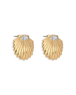 Santorini Cubic Zirconia Shell Statement Stud Earrings