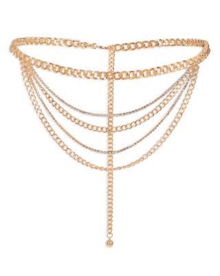 Nightlife Crystal Multi Row Chain Belt