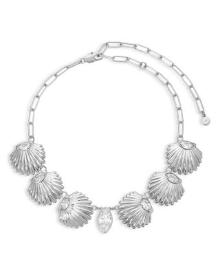 Santorini Cubic Zirconia Shell Choker Necklace, 12"-17"