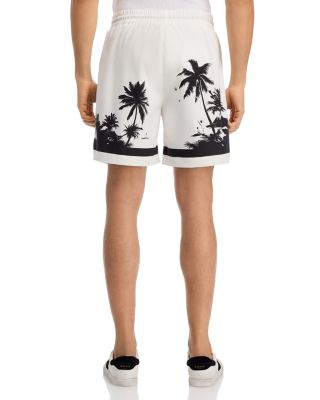 Regular Fit Graphic Print Logo Shorts