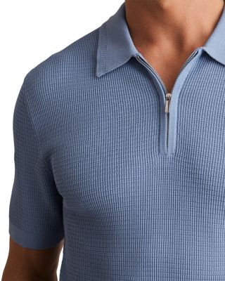 Textured Quarter Zip Polo Shirt
