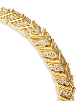 Diamond Chevron Link Bracelet in 14K Yellow Gold, 1.50 tcw