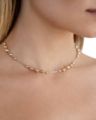 Single Chain Bubble Necklace, 12.5"-16.5"