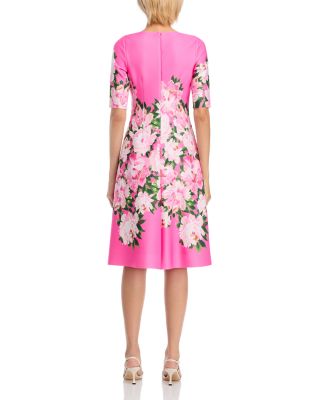 Scuba Square Neck Flower Print Dress