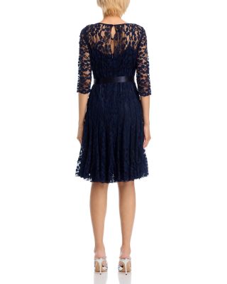 Leaf Lace Pintuck Dress