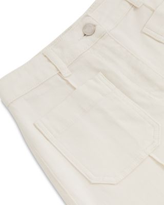 Petite Sakura Flare Patch Pocket Jeans in Ecru