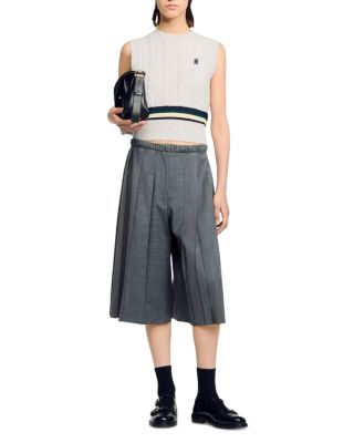 Pleated Long Shorts