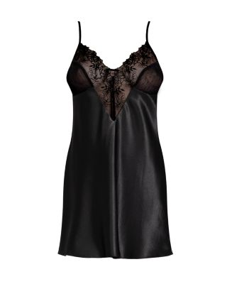 Dot Mesh Satin Chemise 