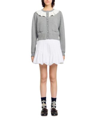 Contrast Collar Cardigan