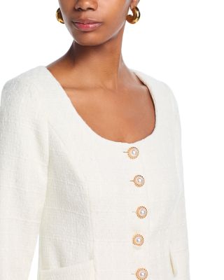 Scoop Neck Tweed Jacket