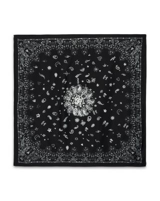 Bandana Print Mixed Silk Square Scarf