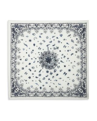 Bandana Print Mixed Silk Square Scarf