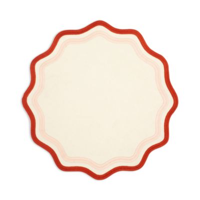 Colorblock Embroidered Linen Placemats, Set of 4