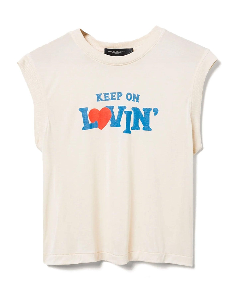 Junk Food Clothing Women's Keep On Lovin Vintage Tissue Tank In Neutral