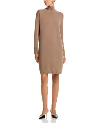 Diamante Trim Turtleneck Knit Dress
