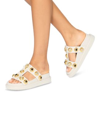 Women's Orson Eagle Head & Crystal Studded Slide Sandals   